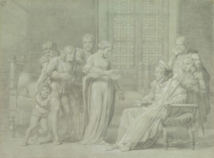 King Charles VIII of France with the Dying Gian Galeazzo Sforza at Pavia, 1775-1860. Creator: Filippo Pelagio, Palagi.
