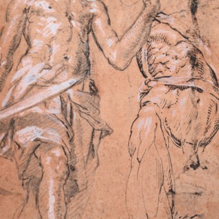 Two studies of a Standing Man with a Sword (Alexander the Great); verso: Studies..., ca. 1601. Creator: Peter Candid.
