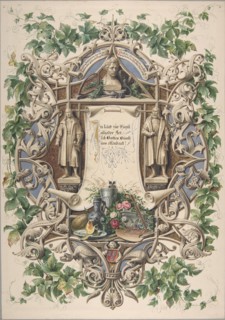 Homage from Bavarian artists to King Ludwig I, 1874. Creator: Peter Herwegen.