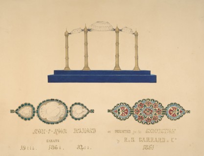 Drawing of the "Koh-I-Noor Diamond", 1851. Creator: R. S. Garrard & Co..