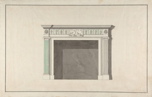 Design for a fireplace, mid-18th-late 18th century. Creator: Attributed to Robert Adam.