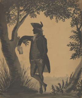 Young Man Leaning Against a Tree With a Book, ca. 1780-89. Creator: William Wellings.