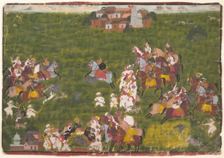 Maharana Sangram Singh Hunting Wild Boar, ca. 1725. Creator: Unknown.