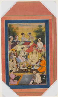 Prince Feasting on a Balcony, Folio from the Davis Album, late 17th-early 18th century. Creator: Unknown.