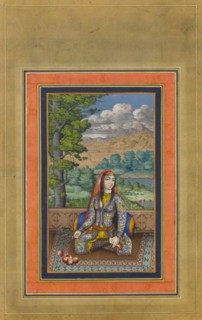 Portrait of a Persian Lady, Folio from the Davis Album, ca. 1736-37. Creator: Unknown.