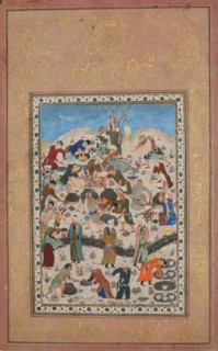 Preparation for a Feast, Folio from a Divan of Jami, late 15th century. Creator: Unknown.