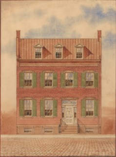Architectural Drawing of an Early Nineteenth-Century Brick House, New York, . Creator: Unknown.