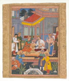 Interior of a Courtyard with Figures, early 17th century. Creator: Unknown.