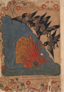 The Crows Trap the Owls in Their Cave by Lighting a Fire at the Entrance and Fanning..., 18th cent. Creator: Unknown.