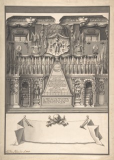 Memorial Decoration for the Interior of a Building to Honor the Deceased Ernst Ludwig,1725,1702-36. Creator: Alessandro Rossini.