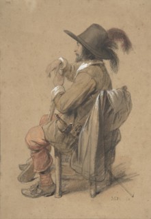 Seated Cavalier, mid-19th century. Creator: Jean-Baptiste Madou.