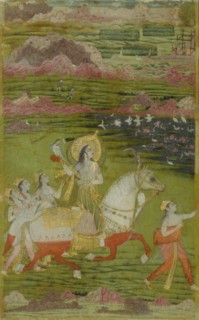 Chand Bibi Hawking with Attendants in a Landscape, ca. 1700. Creator: Unknown.