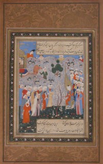 Zulaykha Bidding for Yusuf in the Slave Market in Egypt, Folio from Yusuf..., second half 16th centu Creator: Unknown.