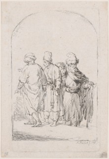 Group of four standing men in oriental costume, 1795. Creator: Adam von Bartsch.