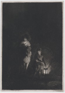 Rider and boy with lantern, 1797. Creator: Adam von Bartsch.