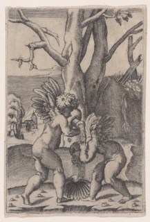 Two Cupids, ca. 1519. Creator: Agostino Veneziano.