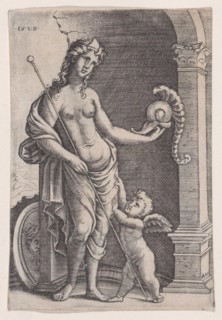 The Love of Glory, dated 1528. Creator: Agostino Veneziano.