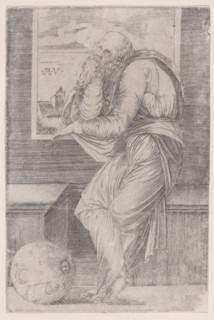 Philoshopher Seated near a Window, ca. 1514-36., ca. 1514-36. Creator: Agostino Veneziano.