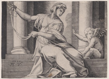 Temperance, dated 1517. Creator: Agostino Veneziano.