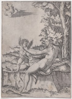 Venus and Eros, ca. 1514-36. Creator: Agostino Veneziano.