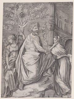 The Man with a Laurel Branch, ca. 1514-36. Creator: Agostino Veneziano.
