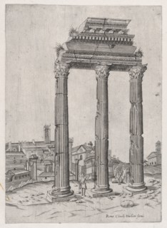Speculum Romanae Magnificentiae: Portico of the Temple of Julius, 16th century., 16th century. Creator: Anon.