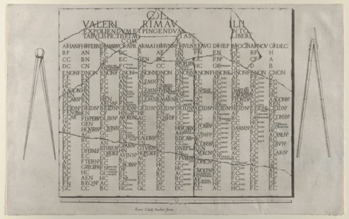 Speculum Romanae Magnificentiae: Tablet with Calendar from the Farnese Palace..., late 16th century. Creator: Anon.