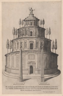 Speculum Romanae Magnificentiae: Sepulchre of Augustus, 1575., 1575. Creator: Etienne Duperac.