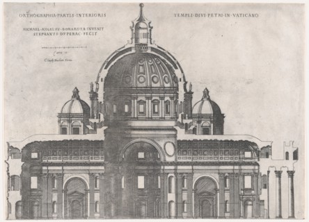 Speculum Romanae Magnificentiae: St. Peter's, 16th century., 16th century. Creator: Etienne Duperac.