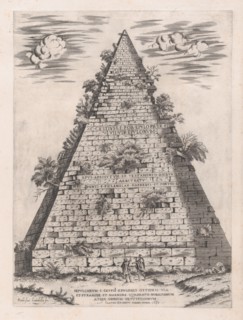 Speculum Romanae Magnificentiae: Pyramid of Caius Cestius, 1582., 1582. Creator: Giovanni Ambrogio Brambilla.