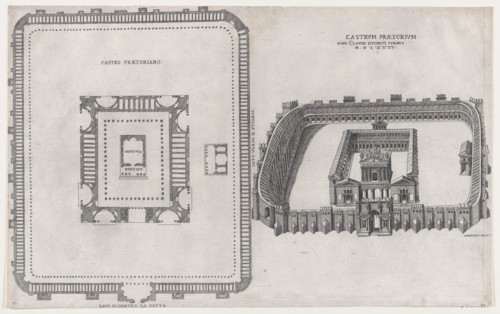 Speculum Romanae Magnificentiae: Castrum Praetorium, 1581. Creator: Giovanni Ambrogio Brambilla.