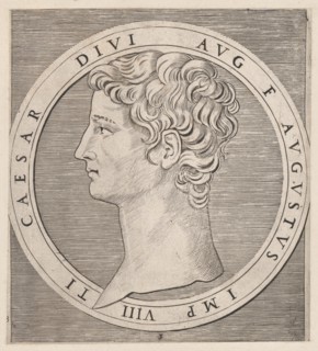 Speculum Romanae Magnificentiae: Tiberius, from The Twelve Caesars, ca. 1500-1534., ca. 1500-1534. Creator: Marcantonio Raimondi.
