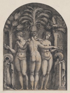 Speculum Romanae Magnificentiae: The Three Graces, ca. 1500-1534., ca. 1500-1534. Creator: Marcantonio Raimondi.