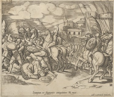 Speculum Romanae Magnificentiae: The Victory of Scipio [over Syphax], 16th century. Creator: Master of the Die.