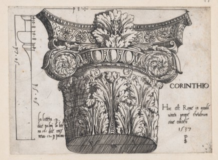 Speculum Romanae Magnificentiae: Corinthian capital, 1537., 1537. Creator: Master PS.