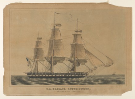 U.S. Frigate Constitution, 1838-46., 1838-46. Creator: Nathaniel Currier.