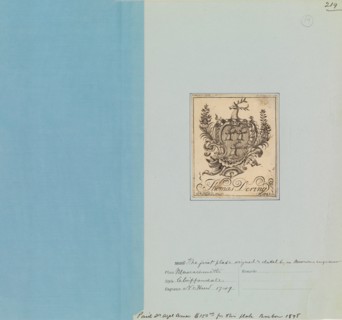 Bookplate of Thomas Dering, 1749., 1749. Creator: Nathaniel Hurd.