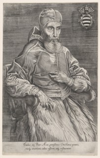 Portrait of Pope Paulus IV, 1530-66., 1530-66. Creator: Nicolas Beatrizet.