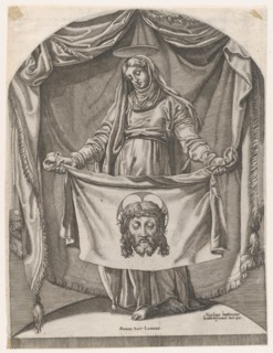 St. Veronica with the Sudarium, after Michelangelo, 1540-66., 1540-66. Creator: Nicolas Beatrizet.