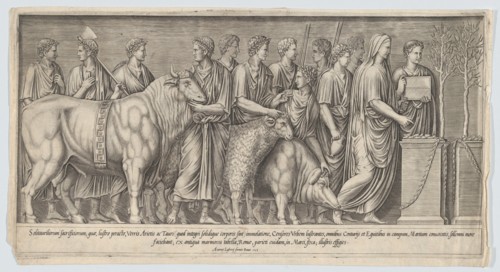 Pagan Sacrifice, after an Antique Bas Relief, 1553., 1553. Creator: Nicolas Beatrizet.