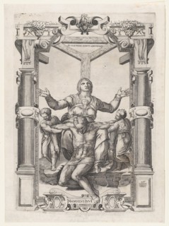 Pietà with Angels in Front of the Cross, 1547., 1547. Creator: Nicolas Beatrizet.