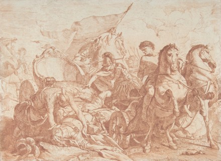 Fall of Antiochus From His Chariot, 18th century., 18th century. Creator: Noël Hallé.