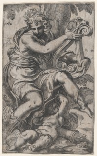 Cupid and Apollo with a lyre, ca. 1568., ca. 1568. Creator: Paolo Farinati.