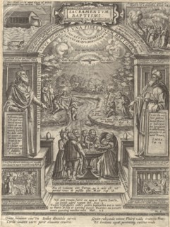 Baptism, from the series The Seven Sacraments, 1576., 1576. Creator: Philip Galle.
