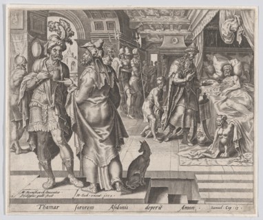 Jonadab Counselling Amnon, from The Story of Tamar and Amnon, plate 1, 1559., 1559. Creator: Philip Galle.