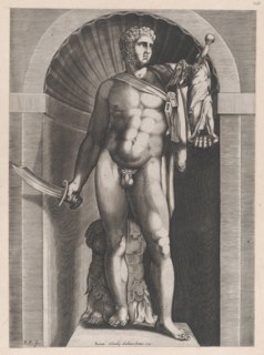 Speculum Romanae Magnificentiae: Diomedes with the Palladium in his left hand, 1582., 1582. Creator: Pieter Perret.