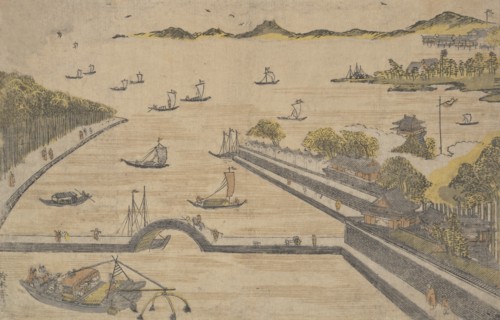 View of Fukagawa, Edo, ca. 1764., ca. 1764. Creator: Suzuki Harunobu.
