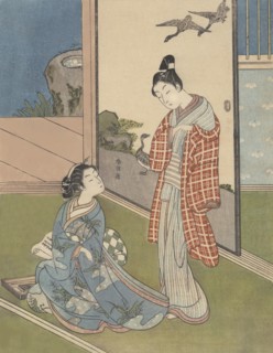 A Girl Writing a Letter, 18th century., 18th century. Creator: Suzuki Harunobu.
