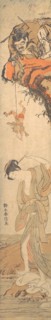 Beauty with Demons, 18th century., 18th century. Creator: Suzuki Harunobu.