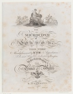 Title Page, The Microcosm of London, 1808., 1808. Creators: Robert Ashby, Thomas Williamson.